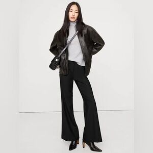 BANANA REPUBLIC MID-RISE FLARE STRETCH WOOL-BLEND PANT